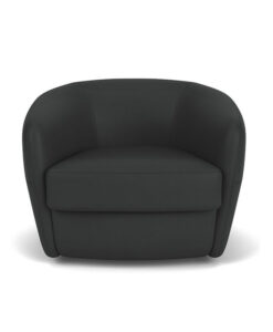 American Leather Berger swivel chair in black leather